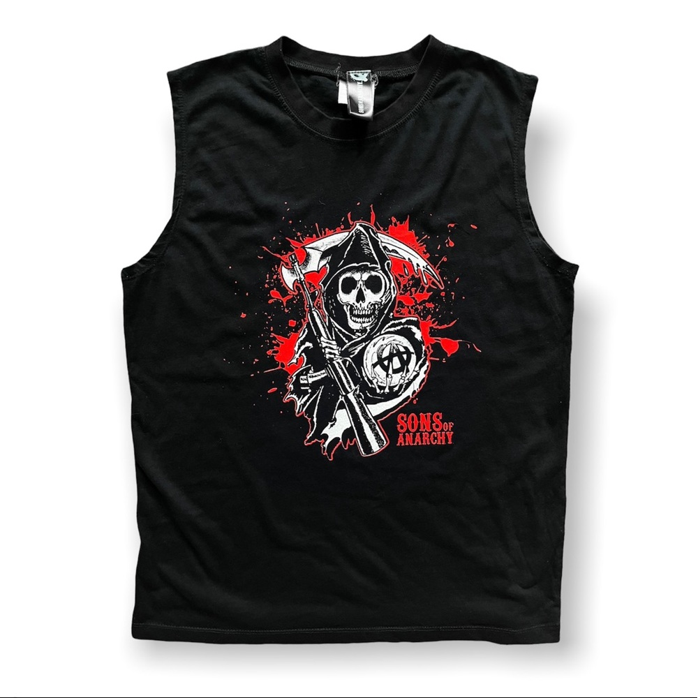 Small Sons Of Anarchy Grim Reaper Graphic Tank Top Band Tee